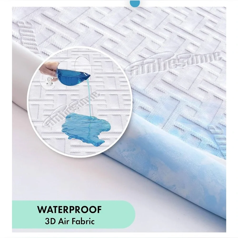 NEW Non-Slip Mattress Protector 8''-21'' Deep 100% Waterproof Air Fabric Twin
